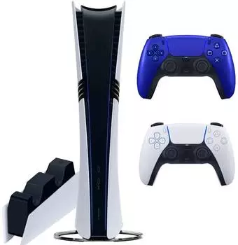 Sony PlayStation 5 Pro (PS5 Pro, EU) + 2-й геймпад (синий кобальт) + зарядная станция