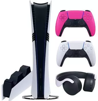 Sony PlayStation 5 Pro (PS5 Pro, EU) + 2-й геймпад (новая звезда) + гарнитура PULSE 3D + зарядная станция