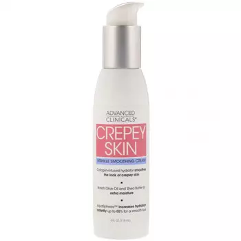 Advanced Clinicals, Crepey Skin, крем для разглаживания морщин, 118 мл (4 жидк. Унции)