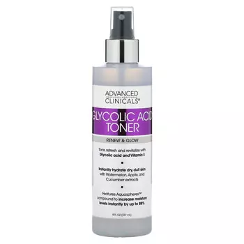 Advanced Clinicals, Тоник с гликолевой кислотой, обновление и сияние, 237 мл (8 жидк. Унций)