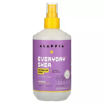 Alaffia, Ежедневный спрей для расчесывания волос ши, лаванда, 354 мл (12 жидк. Унций)