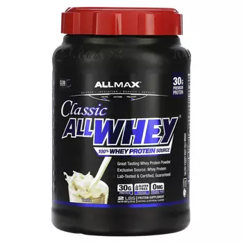 ALLMAX Nutrition, AllWhey Classic, 100% сывороточный протеин, французская ваниль, 2 фунта (907 г)