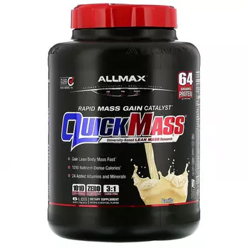 ALLMAX Nutrition, QuickMass, Weight Gainer, Rapid Mass Gain Catalyst, Vanilla, 6 lbs (2.72 kg)