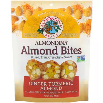 Almondina, Almond Bites, имбирь, куркума и миндаль, 5 унций (142 г)