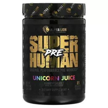 ALPHA LION, SuperHuman Pre, сок единорога, радужный щербет, 342,3 г (12,07 унции)