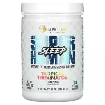 ALPHA LION, SuperHuman Sleep, тропический терминатор, фруктовый пунш, 303 г (10,69 унции)