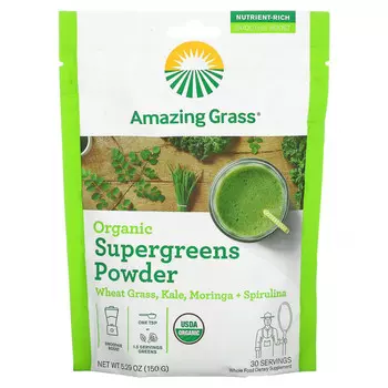 Amazing Grass, органический порошок из суперзелени, 150 г (5,29 унции)