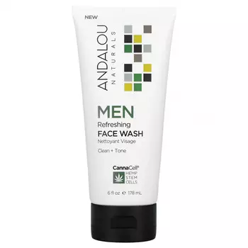 Andalou Naturals, CannaCell, освежающее средство для умывания для мужчин, 178 мл (6 жидк. Унций)