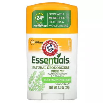 Arm & Hammer, Essentials, дезодорант с натуральными дезодорирующими компонентами, розмарин и лаванда, 28 г (1 унция)