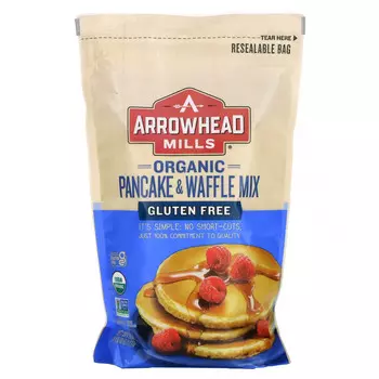 Arrowhead Mills, Органическая смесь для блинов и вафель, без глютена, 26 унций (737 г)