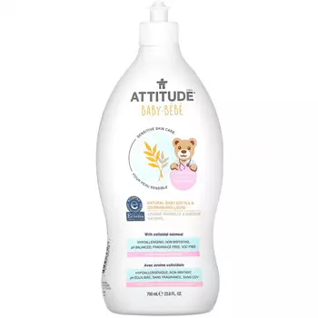 ATTITUDE, Baby, натуральное средство для мытья детских бутылочек и посуды, 700 мл (23,6 жидк. Унции)