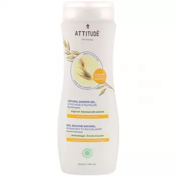 ATTITUDE, Натуральный гель для душа, увлажнение и заряд энергии, аргановое масло, 473 мл