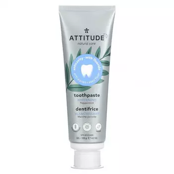 ATTITUDE, Отбеливающая зубная паста, гель, перечная мята, 120 г (4,2 унции)
