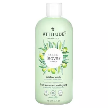 ATTITUDE, Super Leaves Science, мыльные пузыри, листья оливы, 473 мл (16 жидк. Унций)