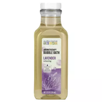 Aura Cacia, Ароматная пена для ванн, расслабляющая лаванда, 13 жидких унций (384 мл)