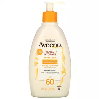 Aveeno, Protect + Hydrate, солнцезащитный крем, SPF 60, 354 мл (12 жидк. Унций)