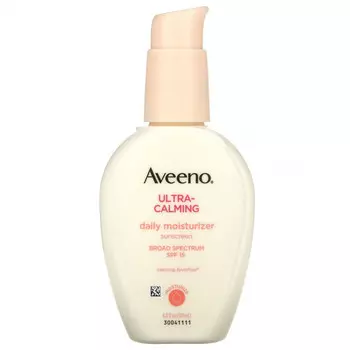 Aveeno, Ультра-успокаивающее, ежедневное увлажняющее солнцезащитное средство, SPF 15, 120 мл (4 жидк. Унции)