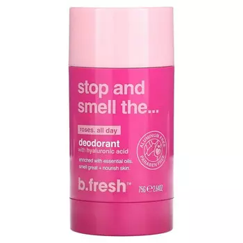 b.fresh, Дезодорант с гиалуроновой кислотой, остановить запах роз, 75 г (2,64 унции)