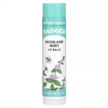 Badger Company, Organic, бальзам для губ, мята Хайленд, 4,2 г (0,15 унции)