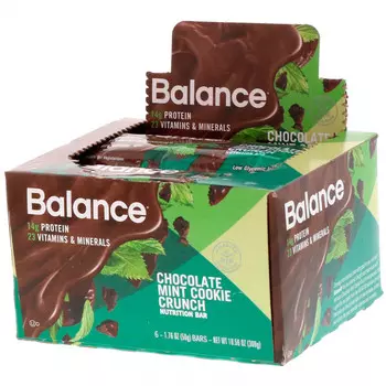 Balance Bar, Питательный батончик, «Шоколадное печенье с мятой», 6 шт., по 50 г (1,76 унции)