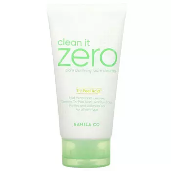 Banila Co., Clean It Zero, Tri-Peel кислотная очищающая пенка для умывания, 5,07 жидких унций (150 мл)