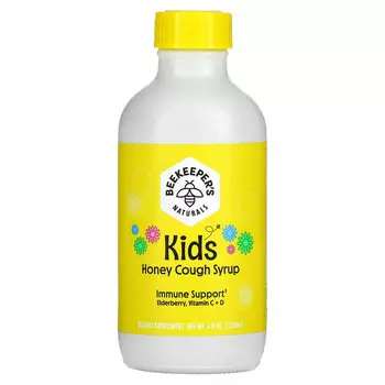Beekeeper's Naturals, Kids, медовый сироп от кашля, 118 мл (4 жидк. Унции)