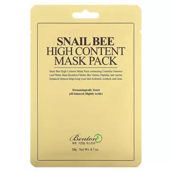 Benton, Маска с улиткой и пчелой, 10 шт., 20 г (0,7 унции)