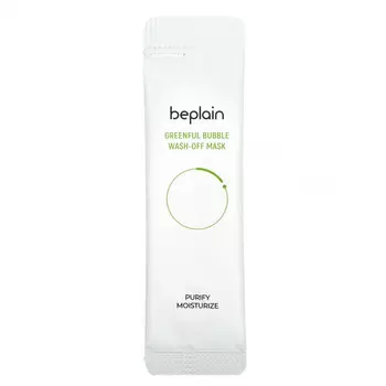 Beplain, Greenful Bubble смываемая маска для лица, 12 шт. По 5 г