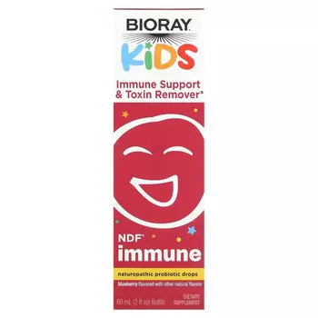 Bioray, добавка для поддержки иммунитета и выведения токсинов для детей, голубика, 60 мл (2 жидк. унции)