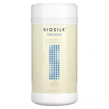 Biosilk, Silk Therapy, увлажняющие и очищающие салфетки для собак, 50 шт.
