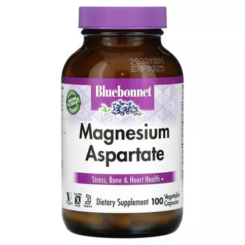 Bluebonnet Nutrition, Аспартат магния, 100 растительных капсул