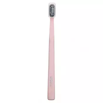 Boka, классическая зубная щетка с активированным углем, мягкая, розовая, 1 шт.