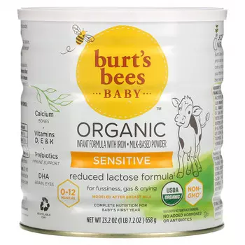 Burt's Bees, Baby, органическая смесь для детей с железом, для людей с чувствительной кожей, 0–12 месяцев, 658 г (23,2 унции)