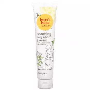 Burt's Bees, Mama, успокаивающий крем для ног и ног с маслом перечной мяты и кокосовым маслом, 100 мл (3,38 жидк. Унции)