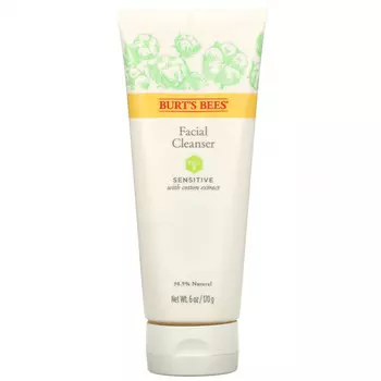 Burt's Bees, Очищающее средство для лица с экстрактом хлопка, для чувствительной кожи, 170 г (6 унций)