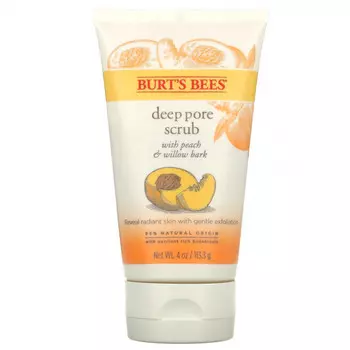 Burt's Bees, Скраб для глубоких пор с персиком и корой ивы, 113,3 г (4 унции)