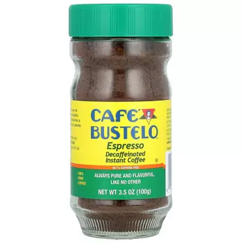 Caf? Bustelo, Espresso, растворимый кофе без кофеина, 3,5 унции (100 г)