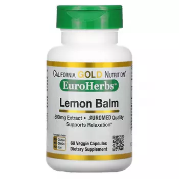 California Gold Nutrition, экстракт мелиссы, европейское качество, 500 мг, 60 растительных капсул
