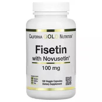 California Gold Nutrition, физетин с Novusetin, 100 мг, 180 растительных капсул