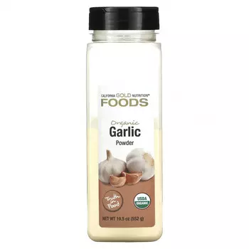 California Gold Nutrition, FOODS, органический чесночный порошок, 552 г (19,5 унции)