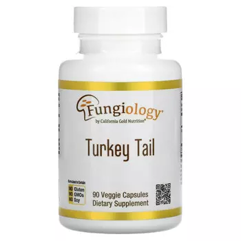California Gold Nutrition, Fungiology, трутовик разноцветный полного спектра, 90 вегетарианских капсул