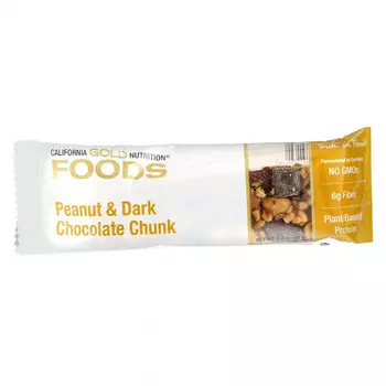 California Gold Nutrition, Gold, батончик, «Арахис и кусочки черного шоколада», 40 г