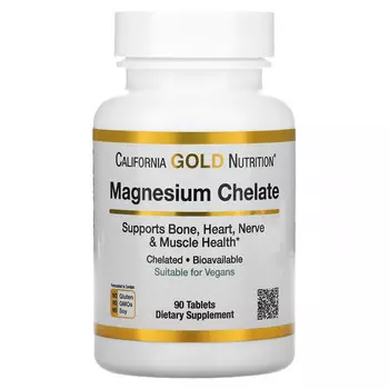 California Gold Nutrition, хелат магния, 90 таблеток