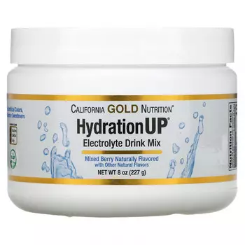California Gold Nutrition, HydrationUP, порошок для приготовления электролитического напитка, смесь ягод, 227 г (8 унций)