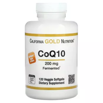 California Gold Nutrition, коэнзим Q10, 200 мг, 120 растительных капсул