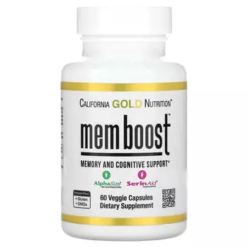 California Gold Nutrition, MEM Boost, средство для поддержки памяти и когнитивных функций, 60 растительных капсул