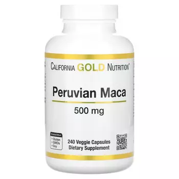 California Gold Nutrition, перуанская мака, 500 мг, 240 растительных капсул