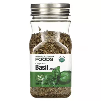 California Gold Nutrition, ПРОДУКТЫ — листья органического базилика, 23,2 г (0,82 унции)