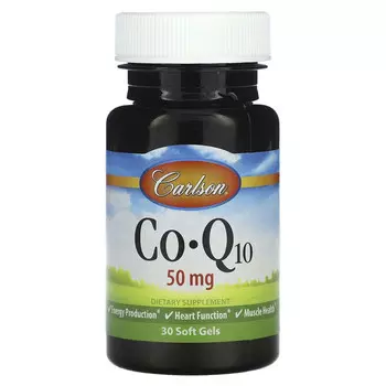 Carlson, CoQ10, 50 мг, 30 мягких таблеток
