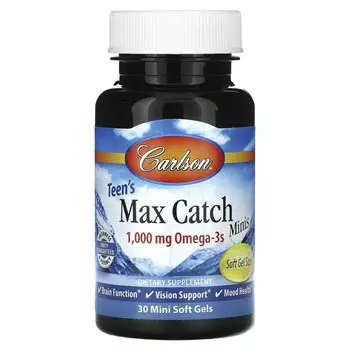 Carlson, Teen's Max Catch Minis, 500 мг, 30 мягких таблеток